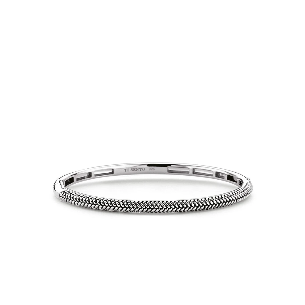 Thin Braided Bangle Bracelet