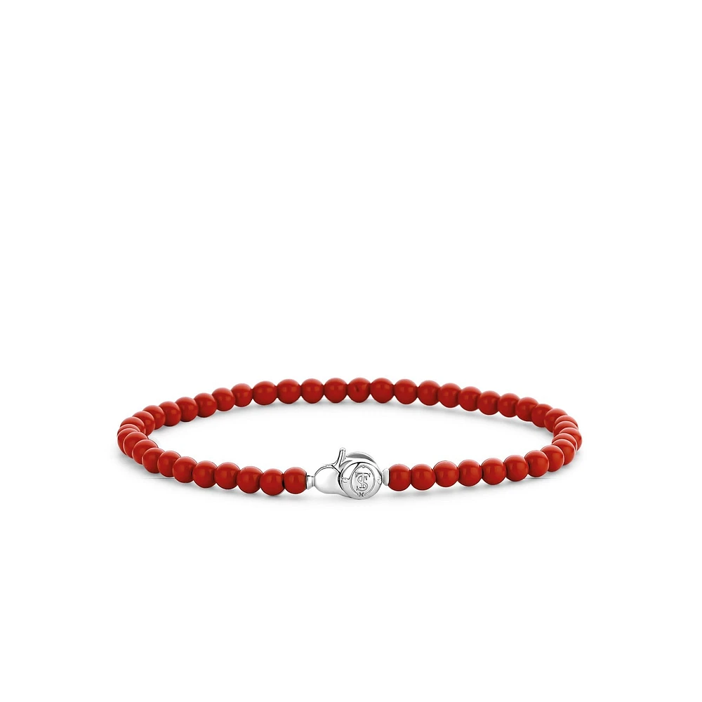 Red Coral Bead Radiant Bracelet