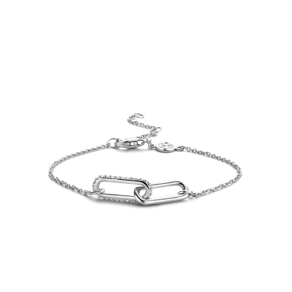 Silver Couple Paperclip Bracelet