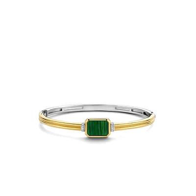 Vintage Energy Green Malachite Bangle Bracelet
