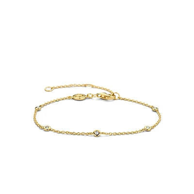 Zirconia by the Yard Golden Bracelet