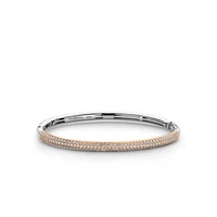 Pave Sparkle Rose Bangle Bracelet