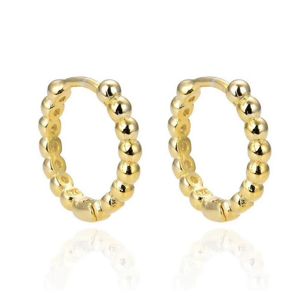 Mini Bead 12MM Huggie Earrings