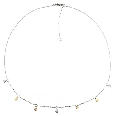 Bezel Dancing Diamonds Tri Color Necklace