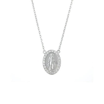 Virgen Milagrosa Oval Diamond Necklace