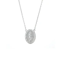 Virgen Milagrosa Oval Diamond Necklace