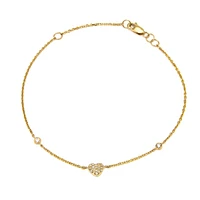 Heart Pave Diamond Bracelet