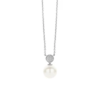 Pearl and Pave Ball Necklace