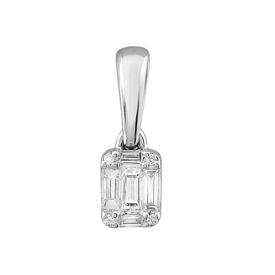 Emerald illusion .15ct Diamond Pendant