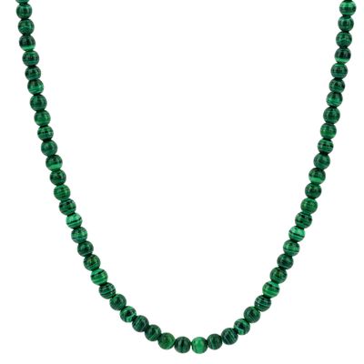 Radiant Green Malachite 4mm Bead Necklace