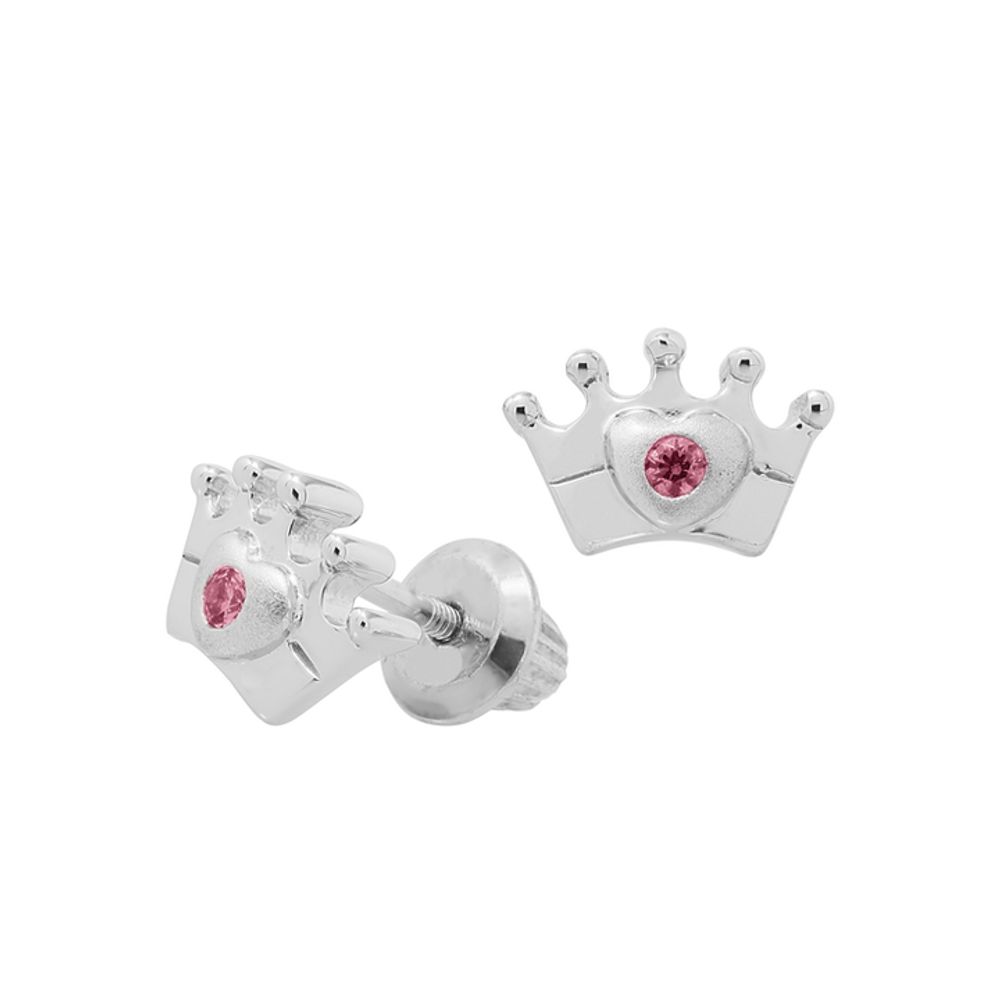 Pink Crown Studs