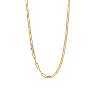 Iconic Paperclip Link Golden Necklace Long