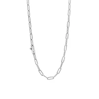Iconic Paperclip Link Silver Necklace Long