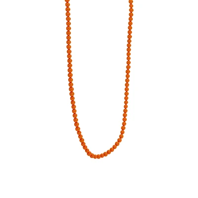 Orange Coral Stones Necklace Long
