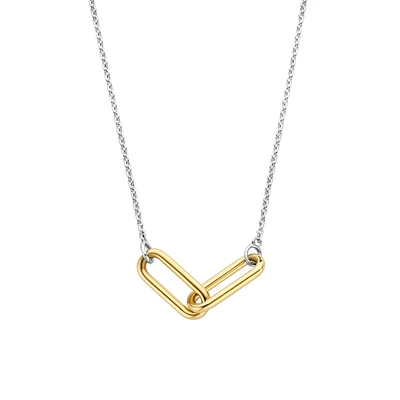 Couple Paperclip Golden Necklace