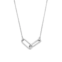 Couple Paperclip Silver Necklace