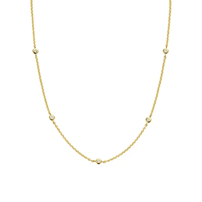 Zirconia By the Yard Golden Necklace