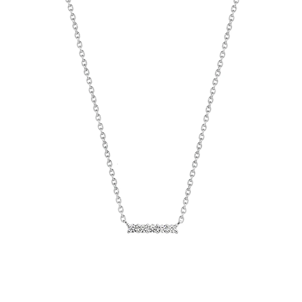 Five Zirconia Bar Necklace