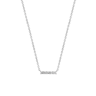 Five Zirconia Bar Necklace