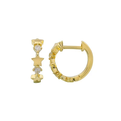 Stars and Diamonds 12MM Huggie Earrings