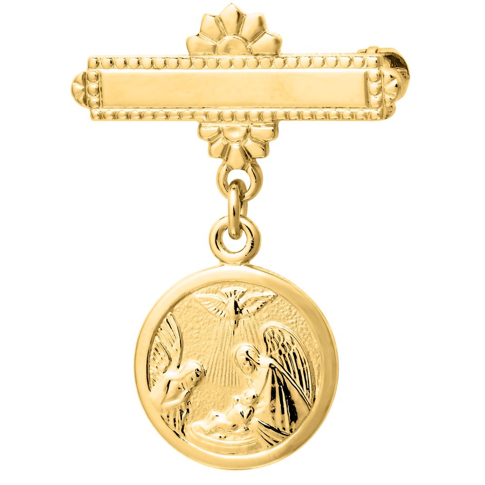  Guardian Angel Baby Pin 14K Yellow Gold