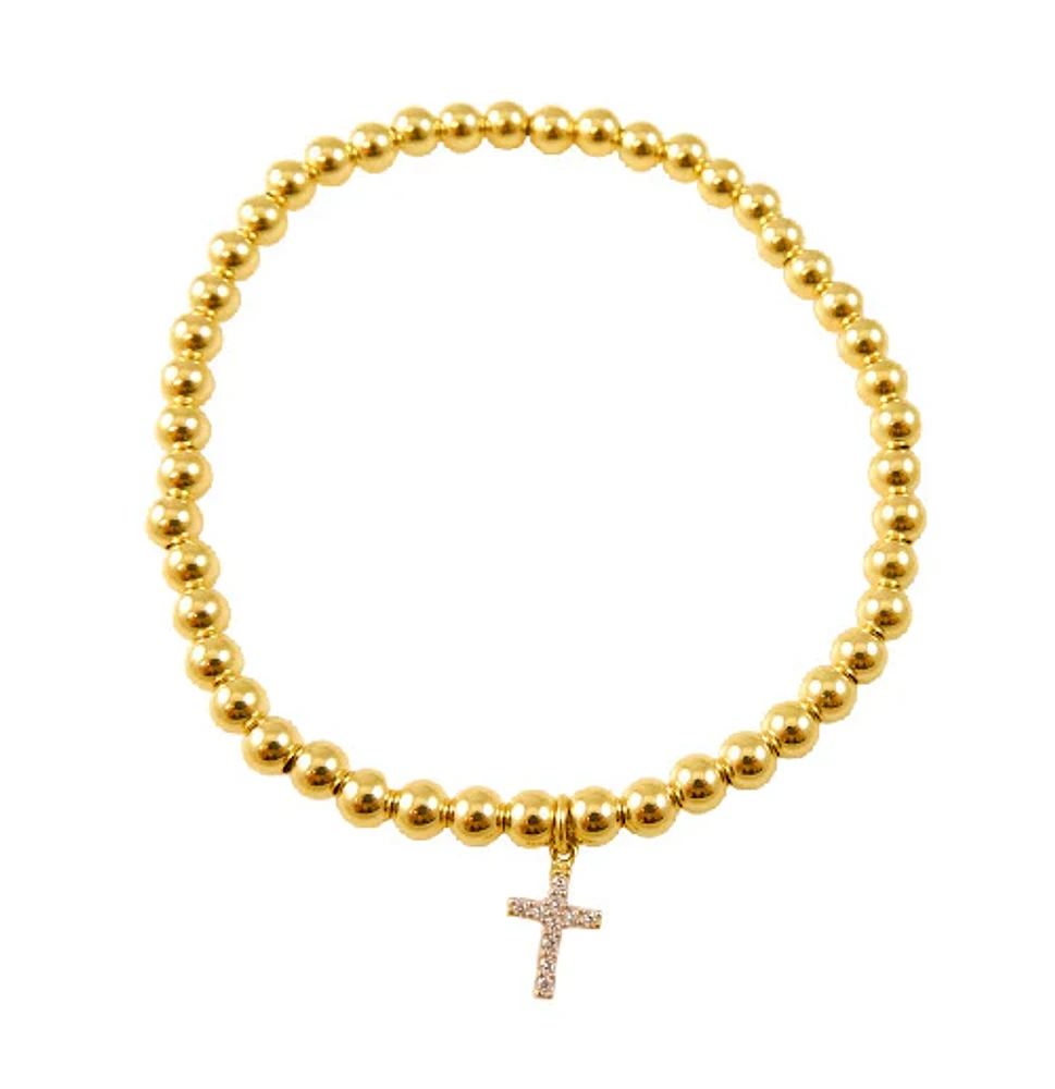 Sparking Cross Bead Bracelet