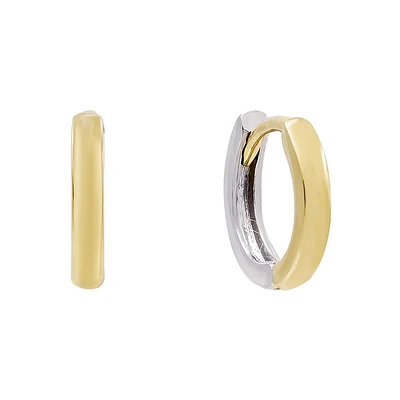 Two Way Huggie Earrings 14K