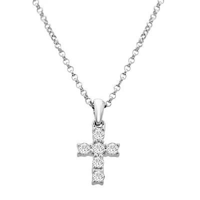 Mini .12ct Diamond Cross Necklace
