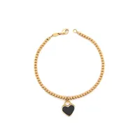 Ball 2.5mm with Black Heart Bracelet