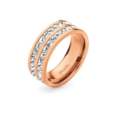 Classy White Double Line Ring