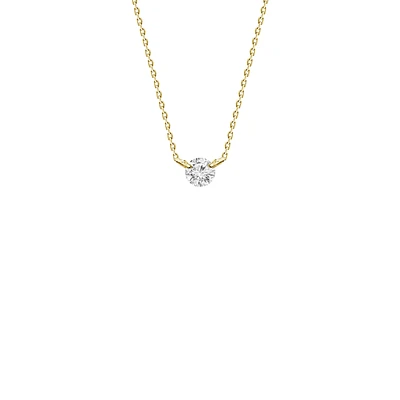Prong Set .10ct Diamond Necklace 18K
