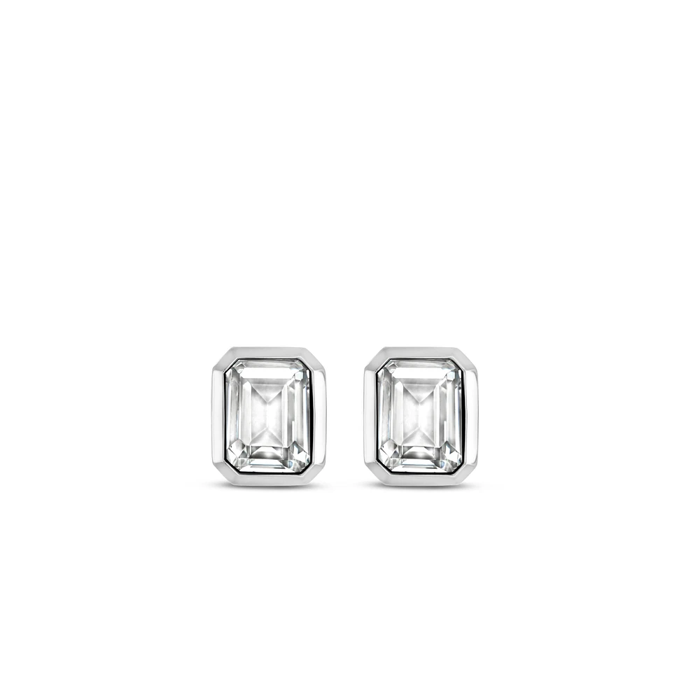 Clear Gem Stud Earrings
