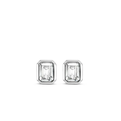 Clear Gem Stud Earrings