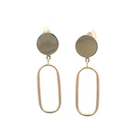 Disk Oval Dangle Earrings