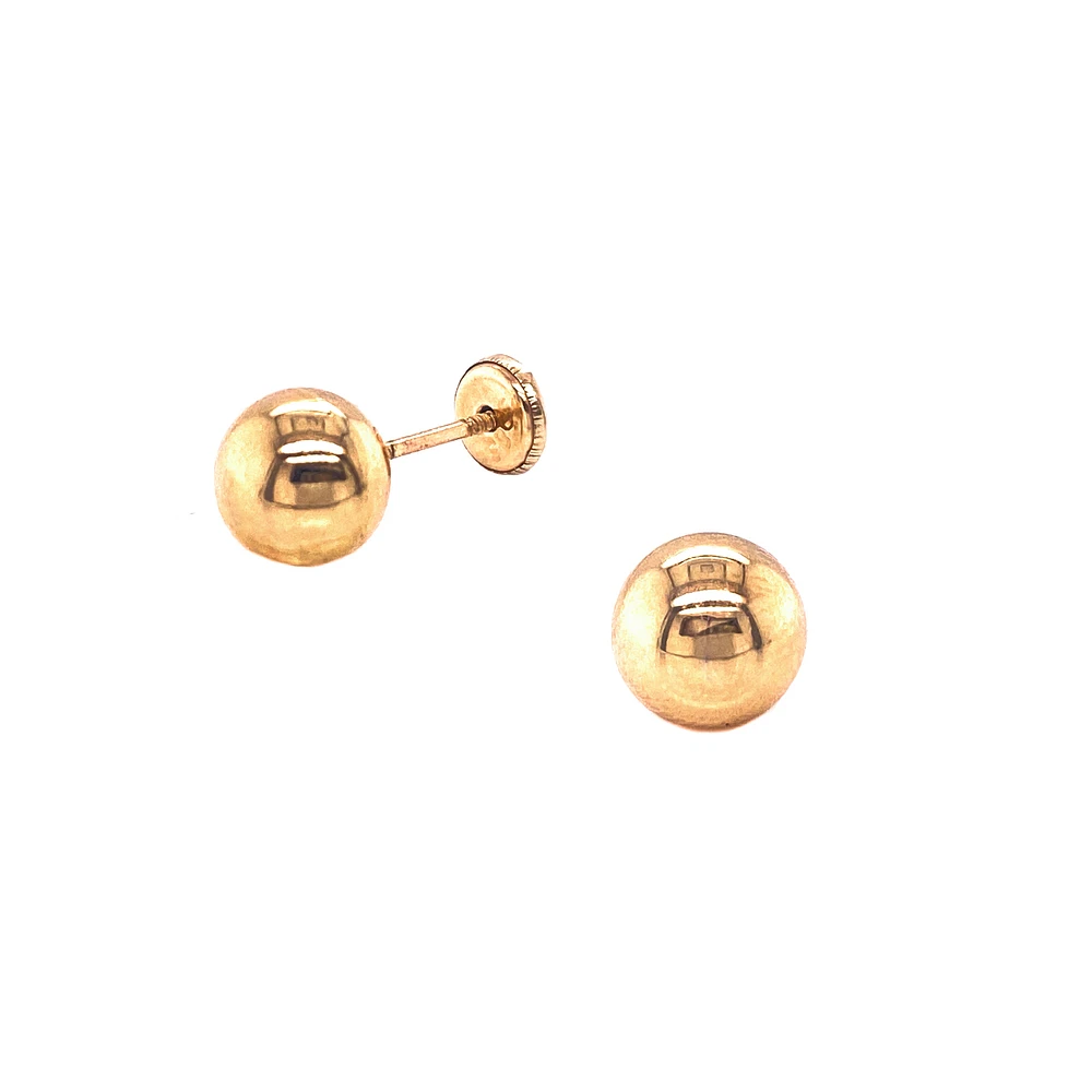 7MM Full Ball Stud Earrings