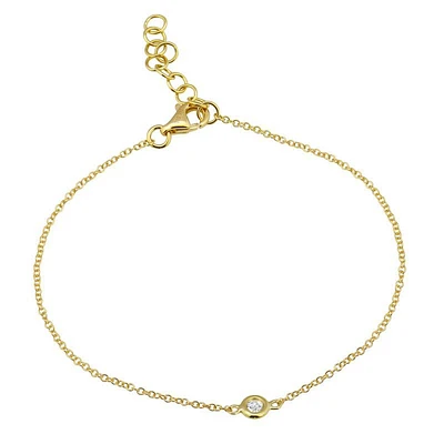 Diamond Bezel Yellow Gold Bracelet