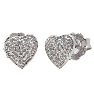 Silver Heart Studs