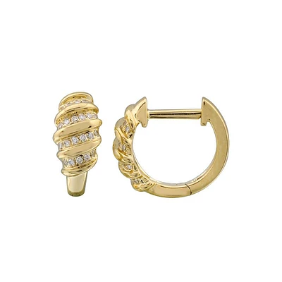 11MM Croissant Diamond Huggie Earrings