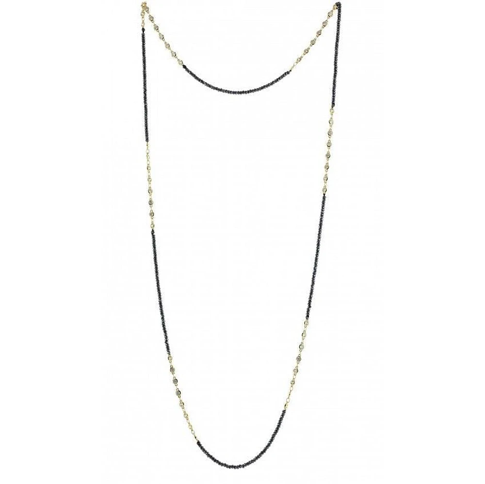 Hematite CZ Extra Long Multi-Way Chain