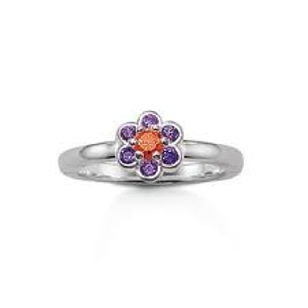 Purple Orange Flower Ring