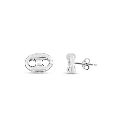 Puff Mariner Silver Stud Earrings 8MM