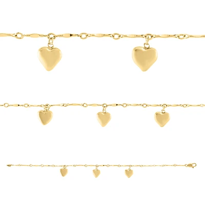 Dangling Hearts Bracelet
