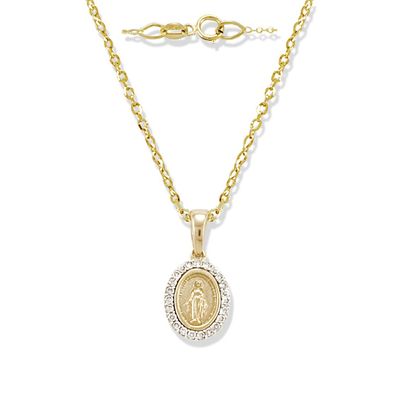 Virgen Milagrosa Diamond Necklace