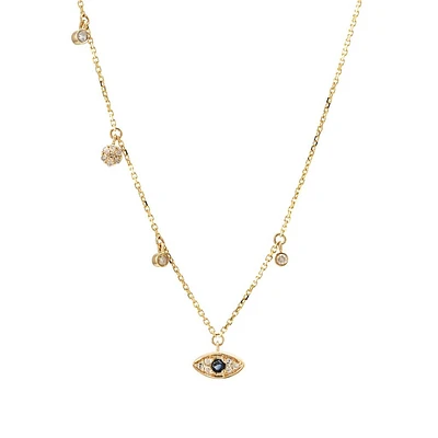 Evil Eye Diamond Dangles Necklace