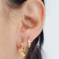 Fluttering Butterflies Huggie Earrings 14K