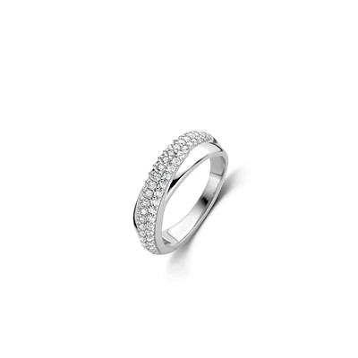 Crossover Wide Pave Ring