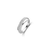 Crossover Wide Pave Ring