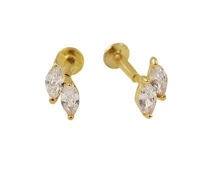 Double Marquise Stud Earrings