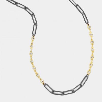 Black Paperclip and Yellow Section Multi-way Chain