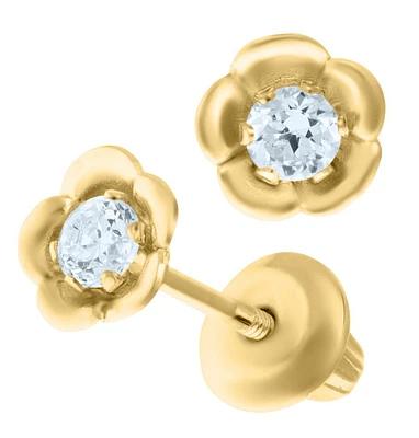 Zirconia Flower Kids Stud Earrings